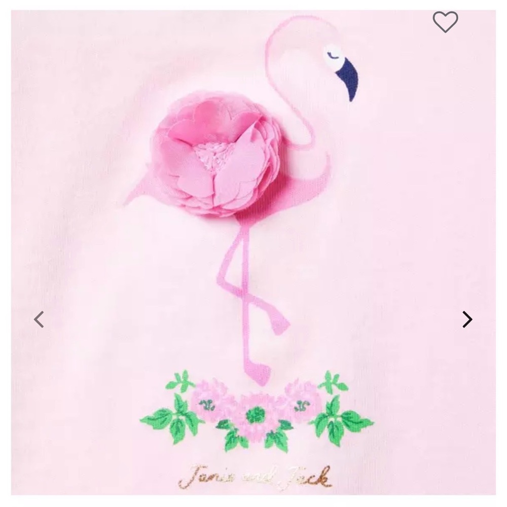 Janie & Jack Pink Flamingo Puff-Sleeve Tee – Girls Size size 5 - Picture 3 of 6
